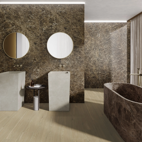 Brown wall tiles for bathroom