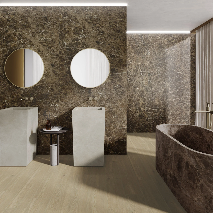 Brown wall tiles for bathroom