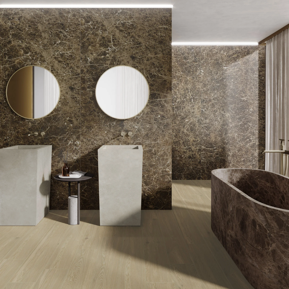 Brown marble look porcelain tiles for modern wall and floor