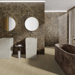 Brown marble look porcelain tiles for modern wall and floor