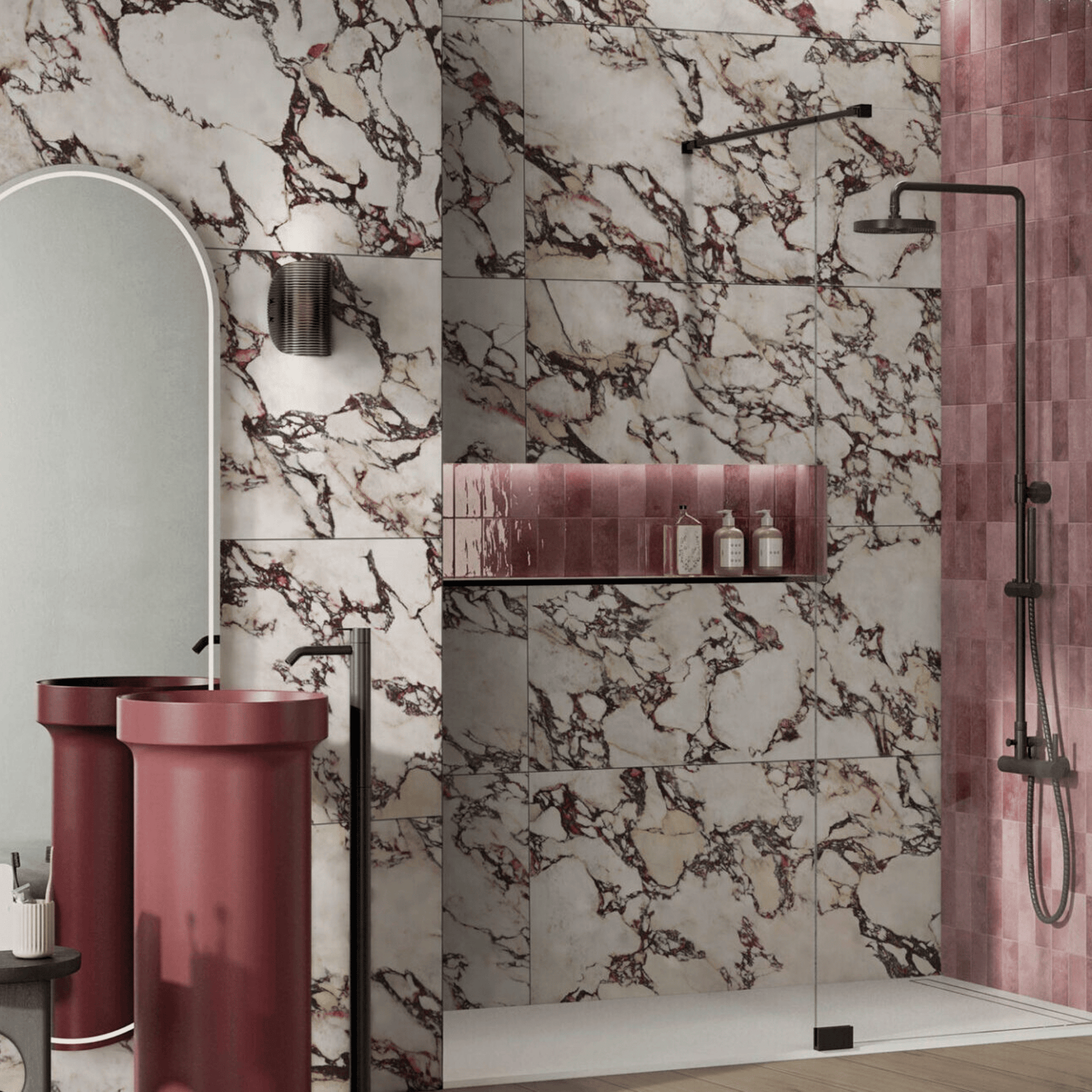 Energy Calacatta Viola white porcelain wall tiles design