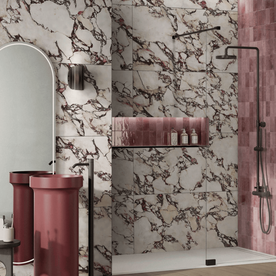 Energy Calacatta Viola white porcelain wall tiles design