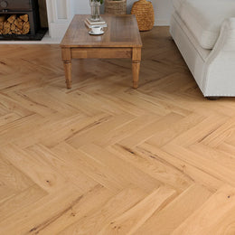 Orton Natural Oak Herringbone Flooring in a room setting