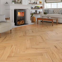 Orton Natural Oak Herringbone Flooring in a room setting