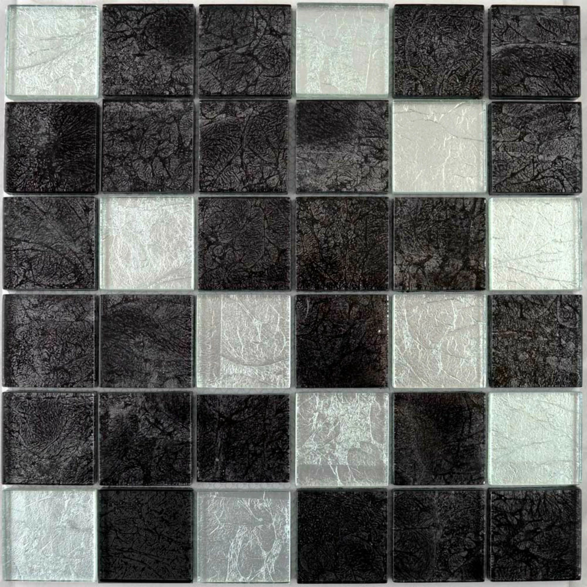 Essence Midnight Square Mix black white mosaic wall tiles
