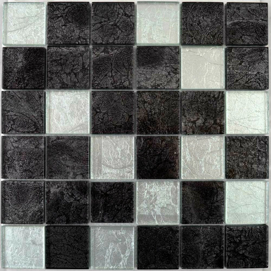 Essence Midnight Square Mix black white mosaic wall tiles