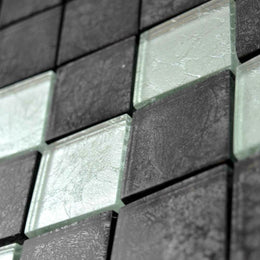 Modern black white mosaic tiles creating elegant wall design