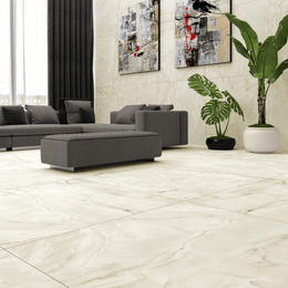 Eternal Beige matt porcelain wall and floor marble look tiles