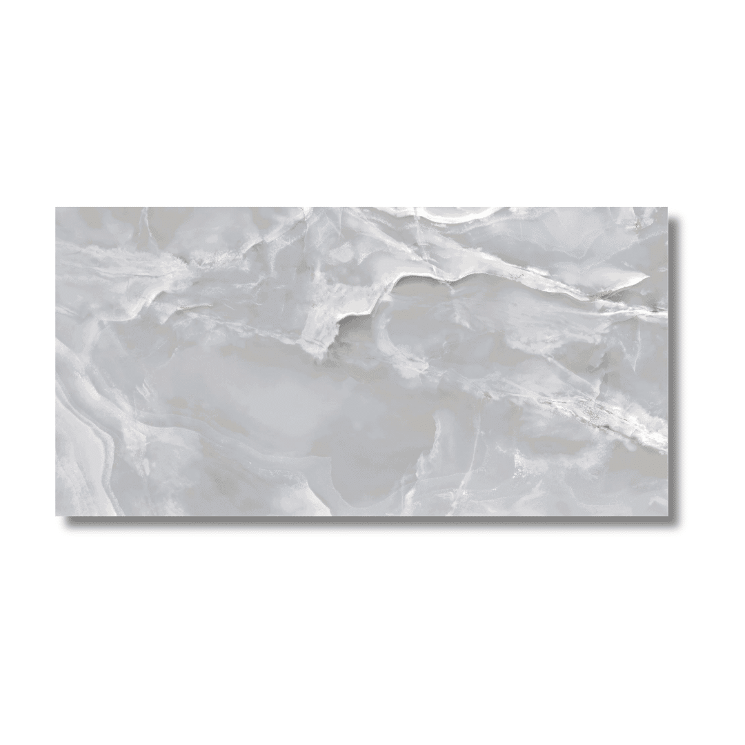 Porcelain matt marble effect tiles with pearl tones