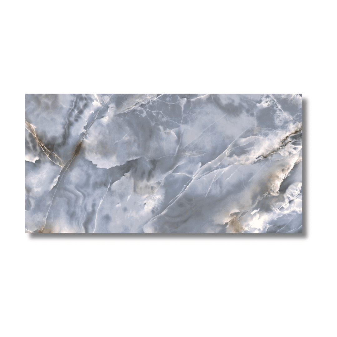 Grey marble look porcelain tiles for indoor spaces