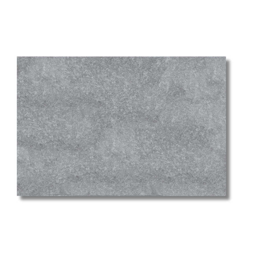 Patio flooring with grey stone look porcelain tiles