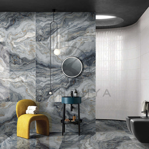 Exotic Blue 600x1200 Polished Onyx Effect Porcelain Tile - Render