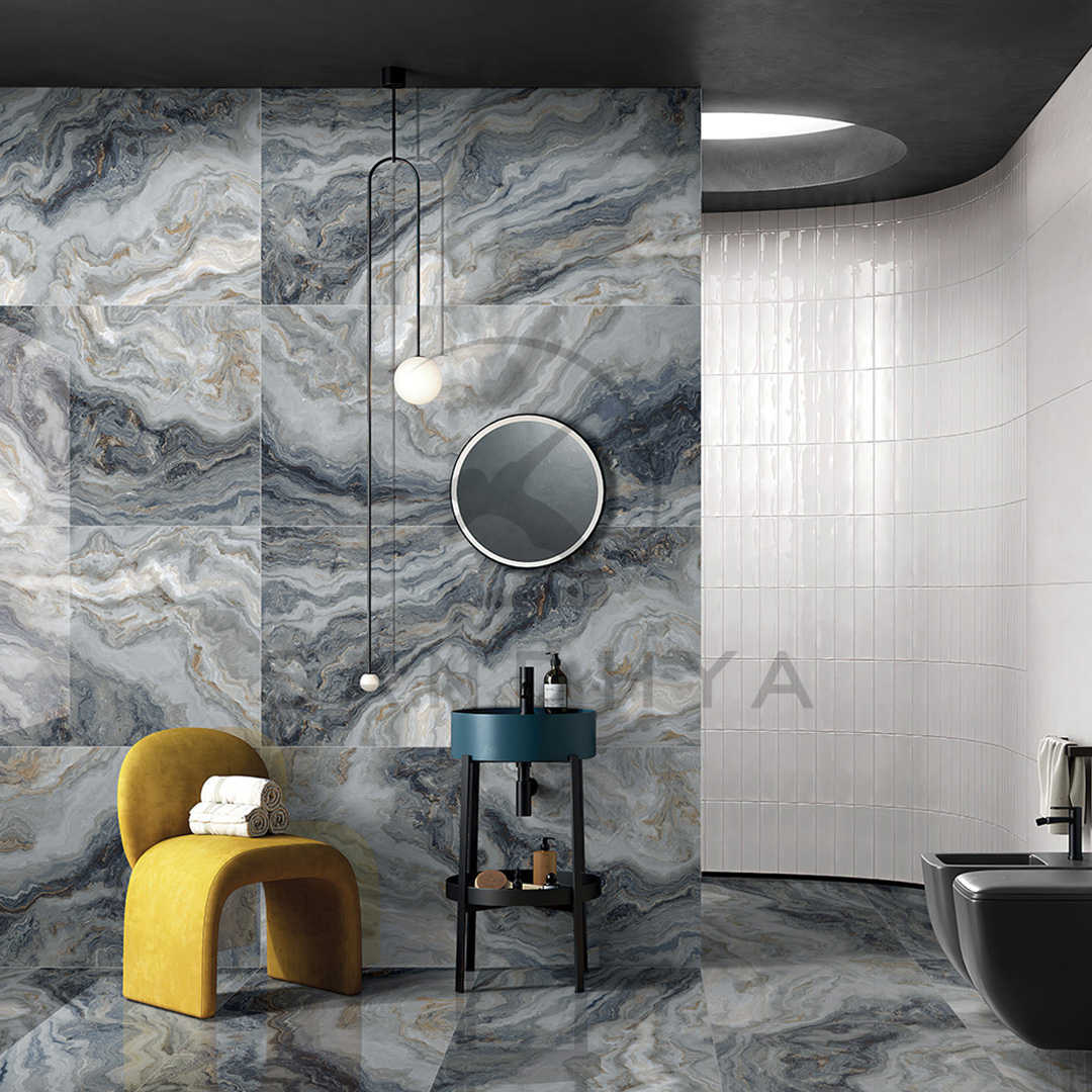 Exotic Blue 600x1200 Polished Onyx Effect Porcelain Tile - Render
