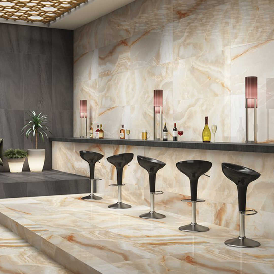 Exotic Onyx Gold Grande 600x1200 Polished Porcelain Tile - Render