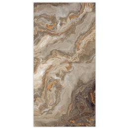 Exotic Verde Brown 600x1200 Polished Onyx Effect Porcelain Tile - Face