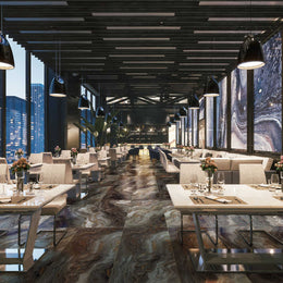 Exotic Verde Brown 600x1200 Polished Onyx Effect Porcelain Tile - Render