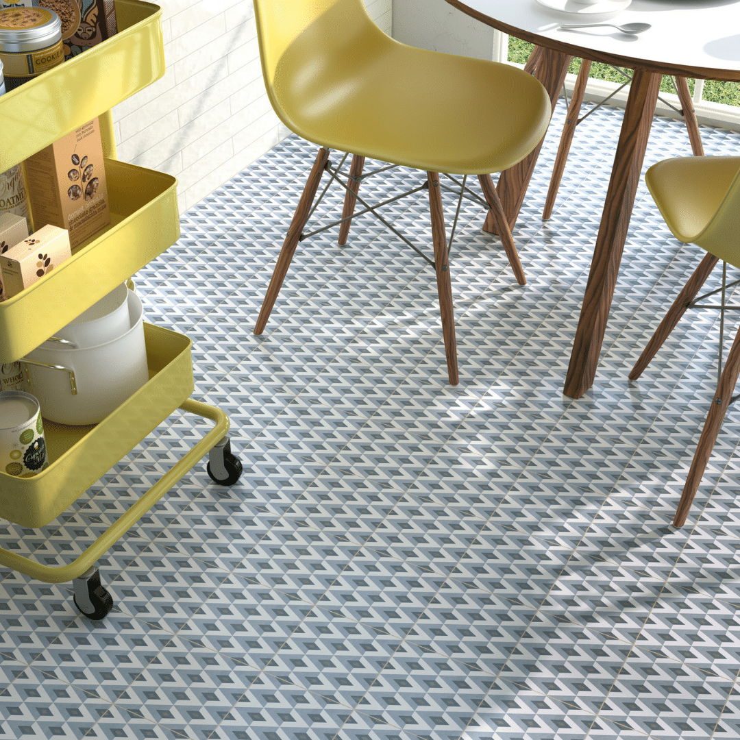 Silver decorative porcelain tiles