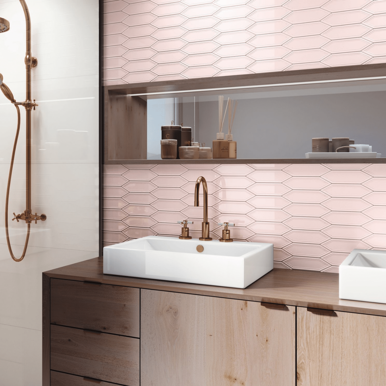 Glossy ceramic aqua tiles