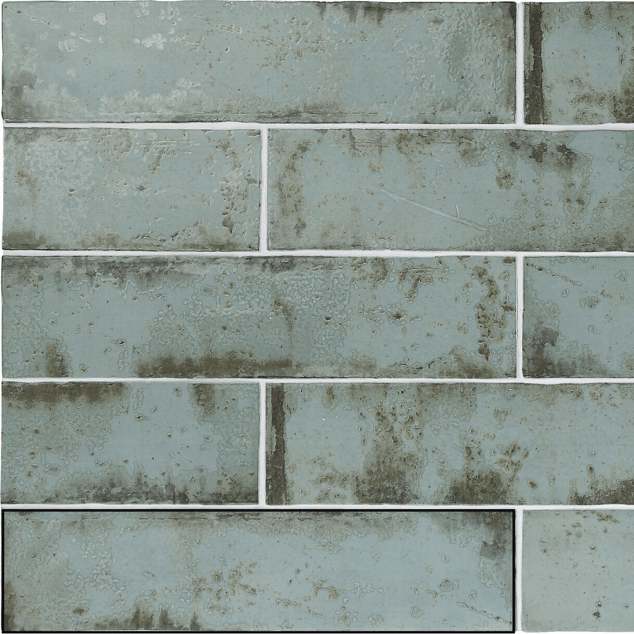 Metallic aqua effect tiles