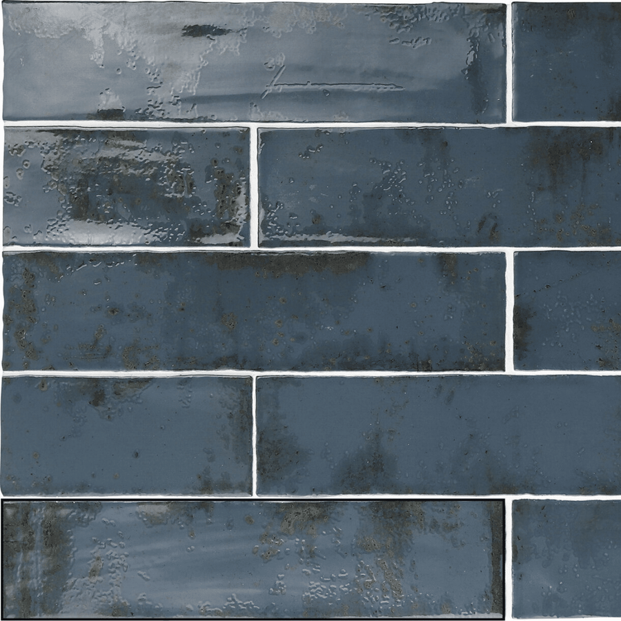 Metallic blue effect tiles