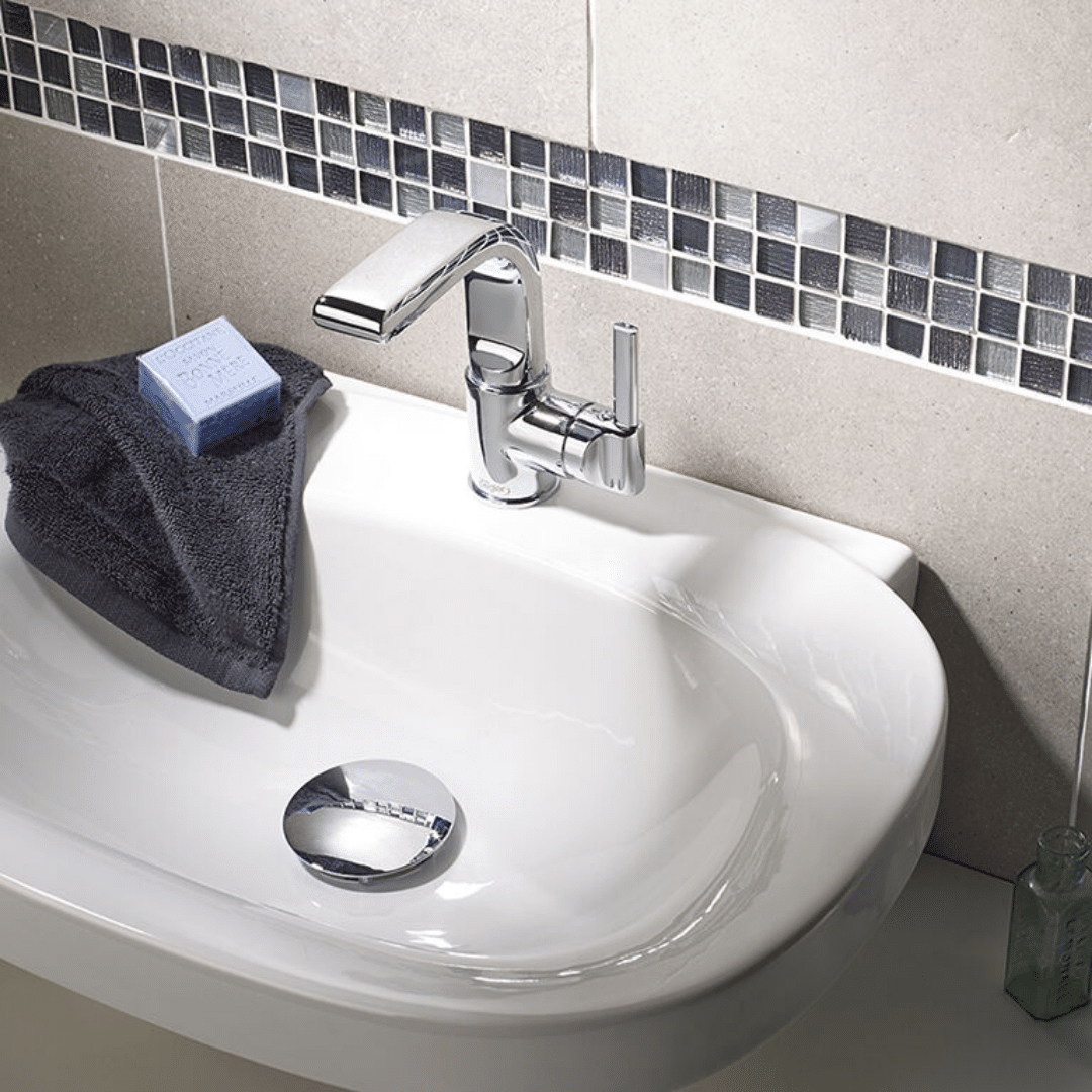 Gloss finish black mosaic glass and metal wall tiles