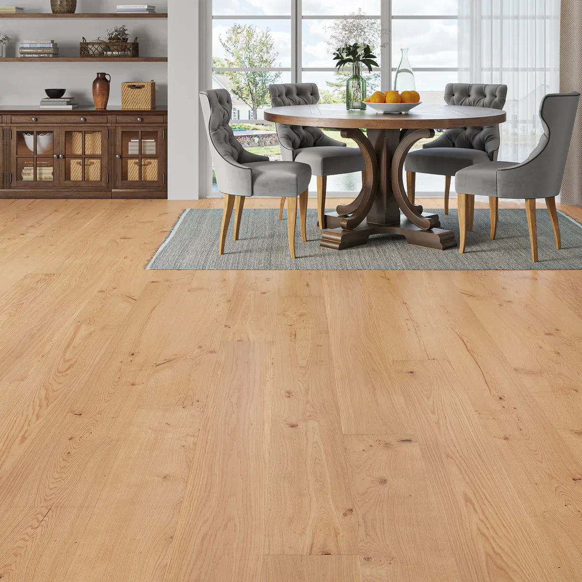 Brigsteer Natural Oak Engineered Wood Flooring in a room setting