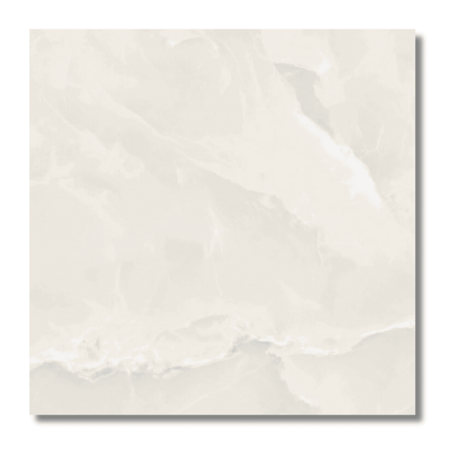 Garner Ivory polished stone effect porcelain tiles