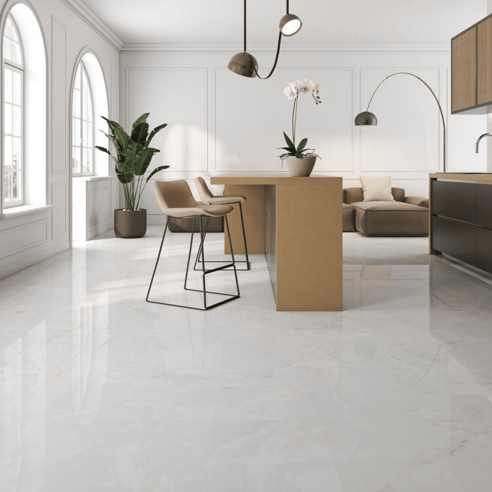 Elegant Garner White porcelain tiles for wall and floor