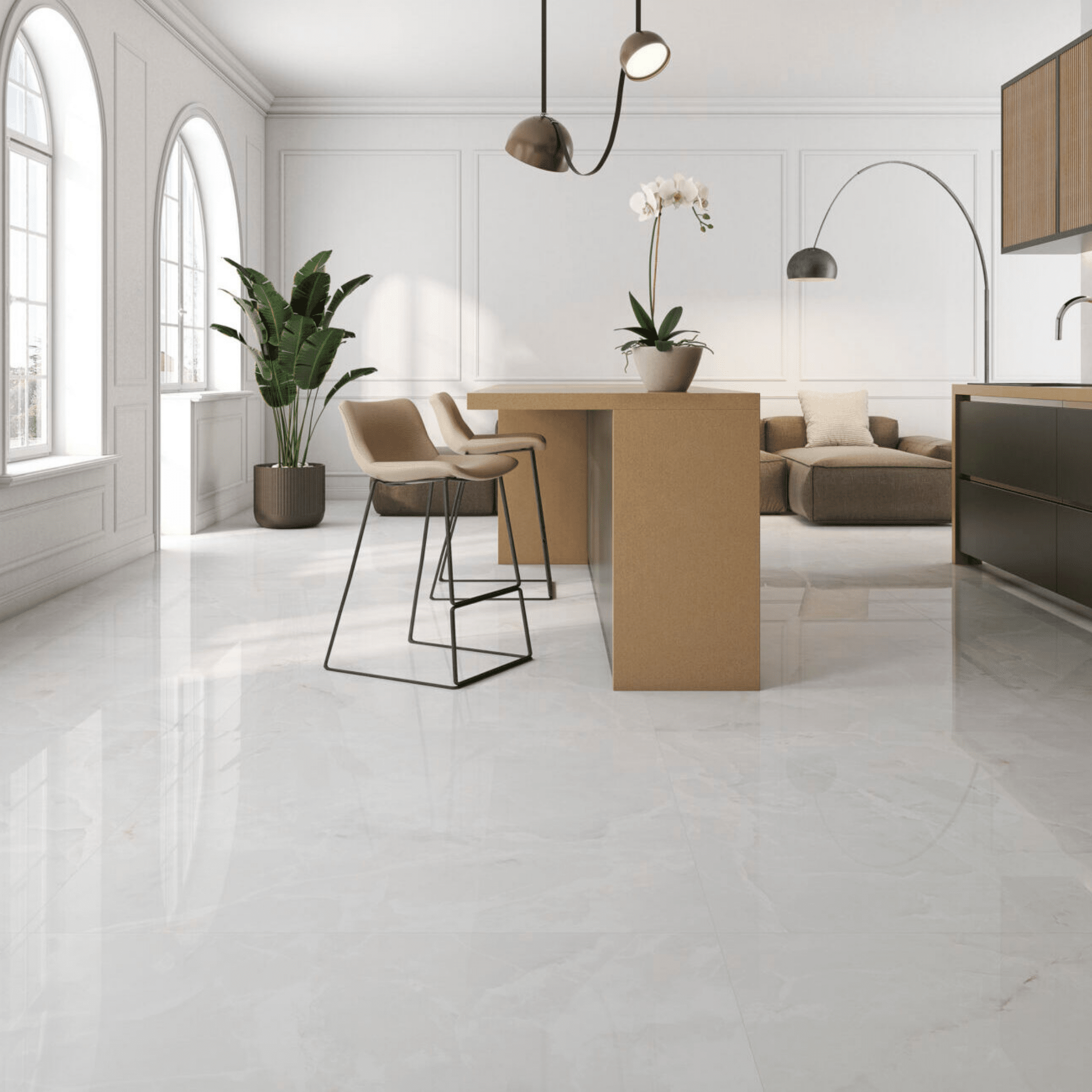 Elegant Garner White porcelain tiles for wall and floor