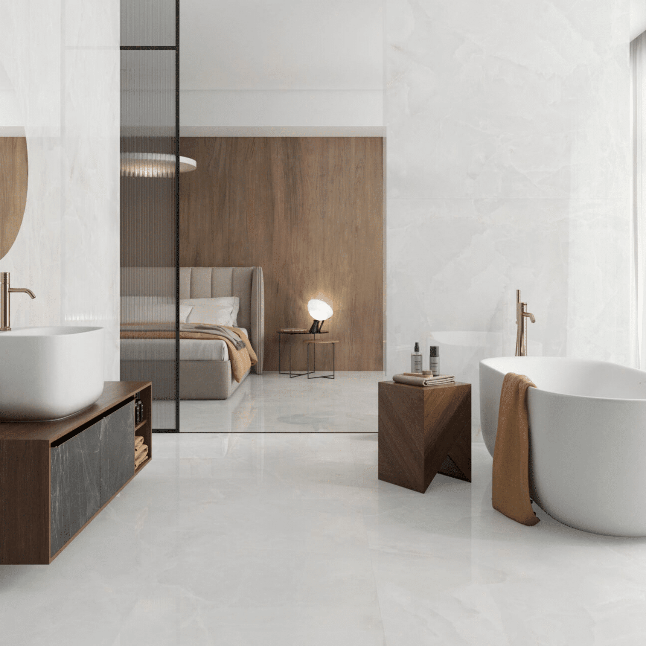 Modern Garner White matt porcelain floor tiles design
