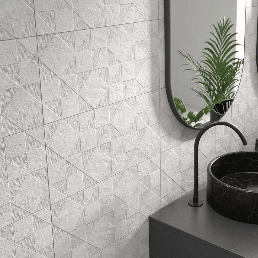 Gemstone Grey Matt tiles stone effect for wall and floor