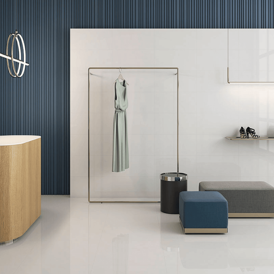 Glacier White floor tile high gloss