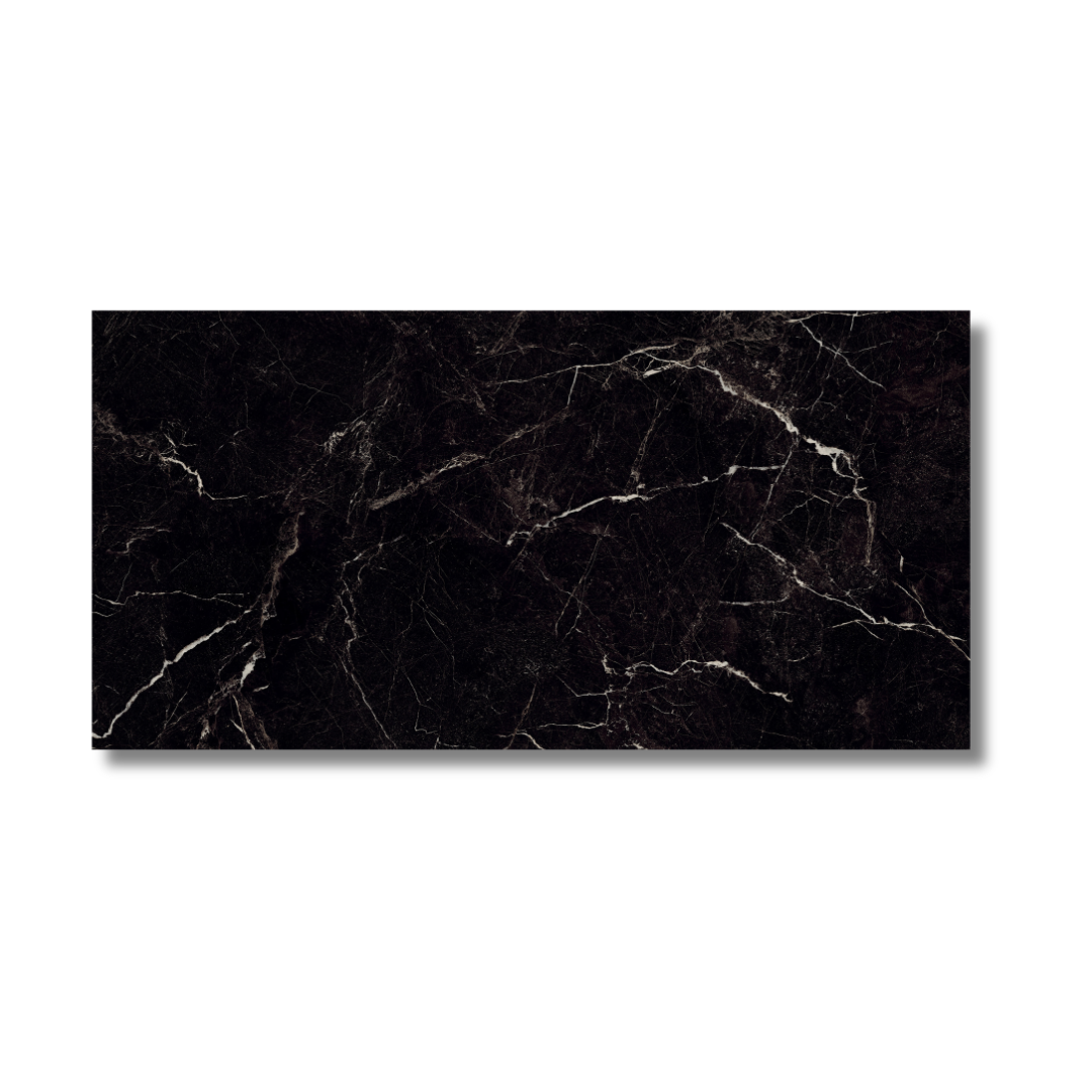 Porch wall and floor finished with polished marble effect tiles