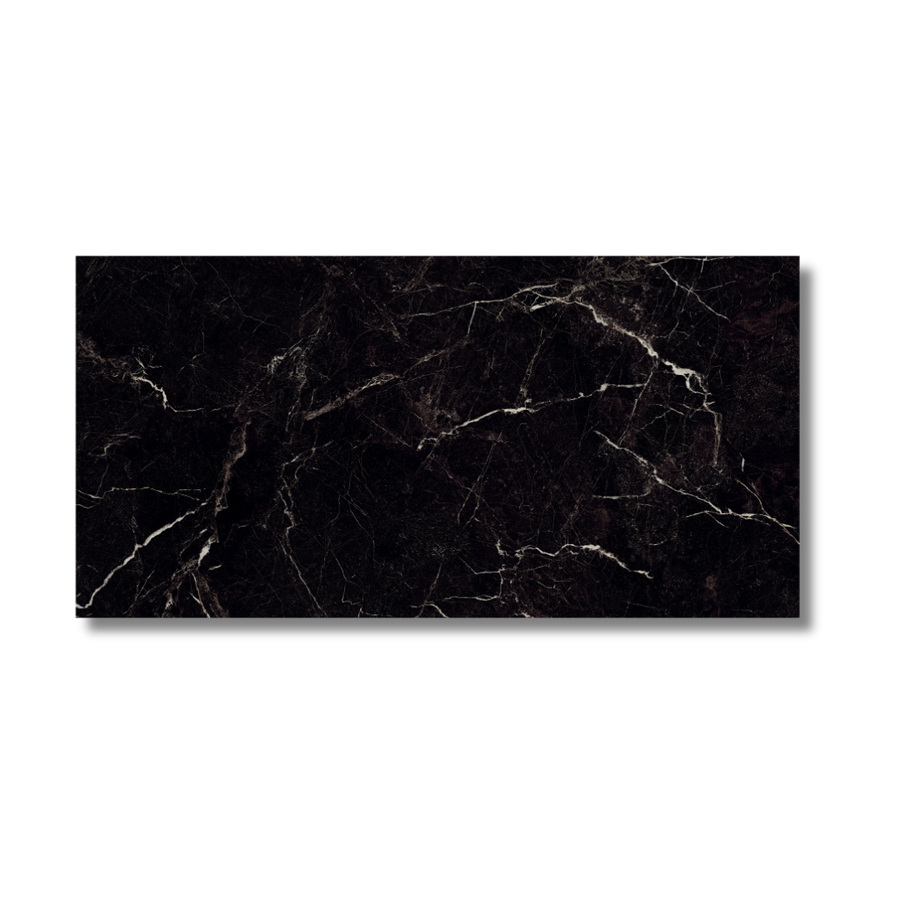 Porch wall and floor finished with polished marble effect tiles