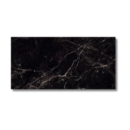 Hallway wall and floor with black porcelain marble effect tiles