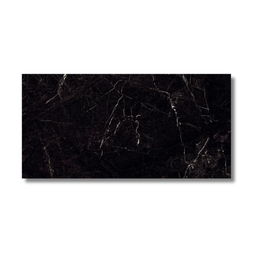 Black porcelain marble effect tiles used on wall and floor