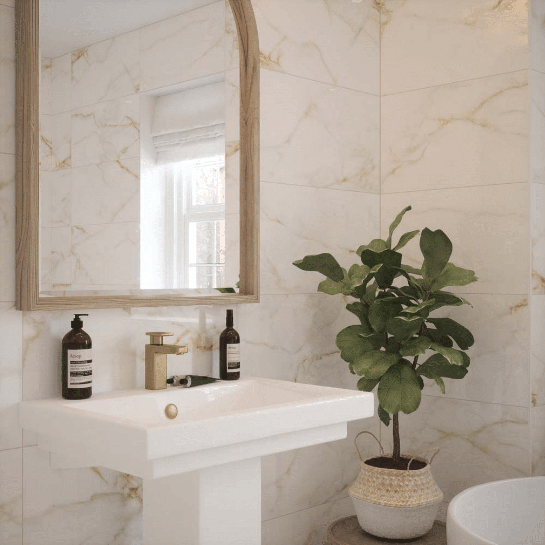 Bright Goldman Gloss ceramic stone effect tiles