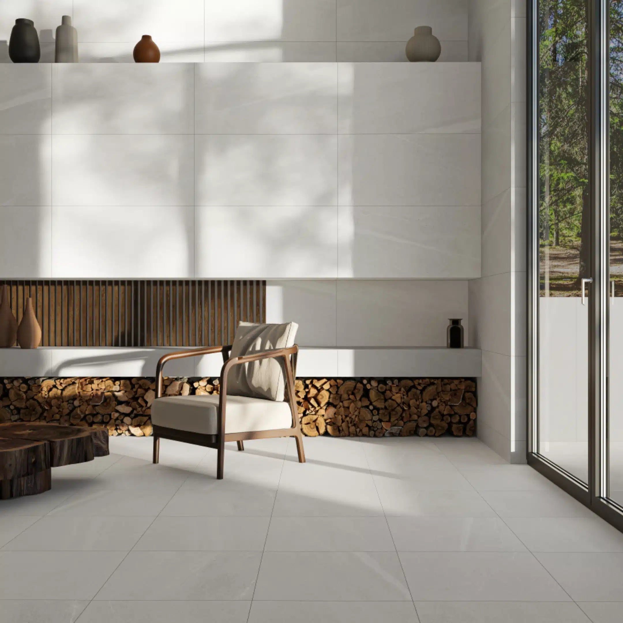 stone effect grey tile for living room floor