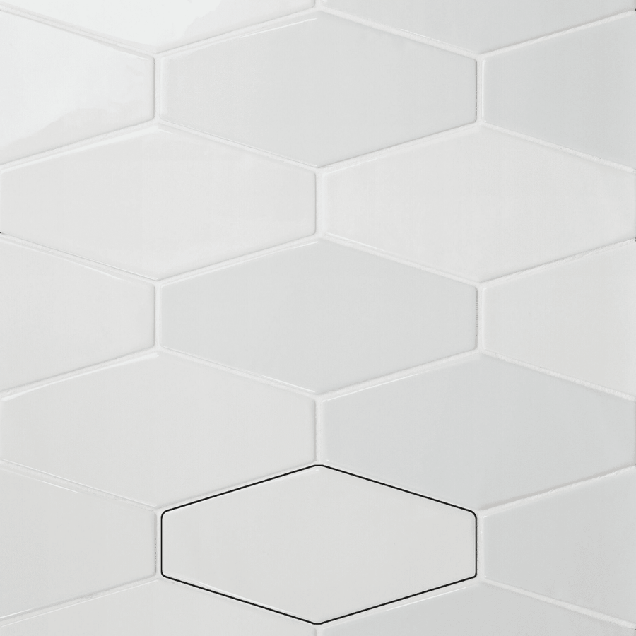 Glossy white wall tiles