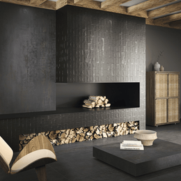 Decorative anthracite glossy tiles