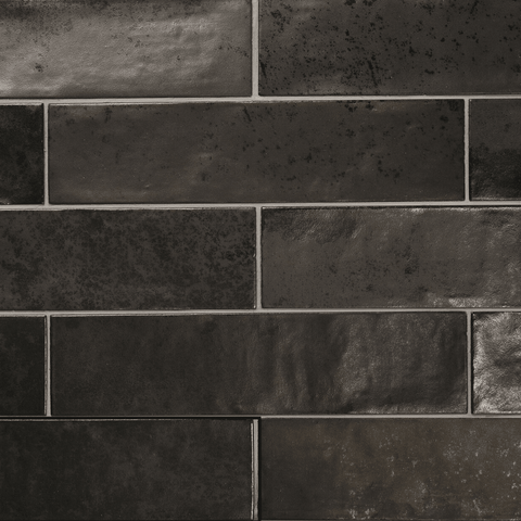 Glossy anthracite metallic tiles