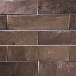 Glossy bronze metallic tiles