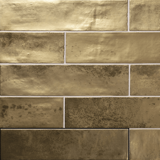 Glossy metallic gold tiles