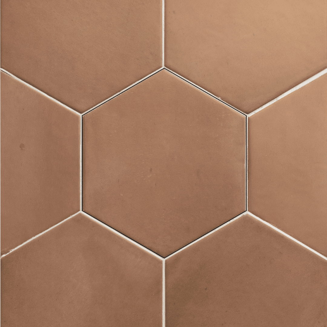 Hexagon salmon ceramic wall tiles