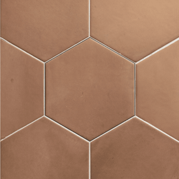 Hexagon salmon ceramic wall tiles