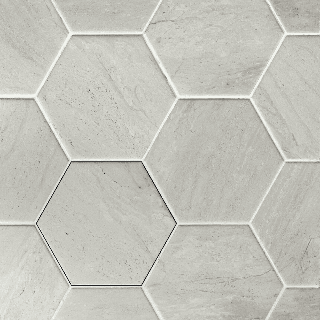 Veyrona Hexagon Grey matt porcelain decor tiles