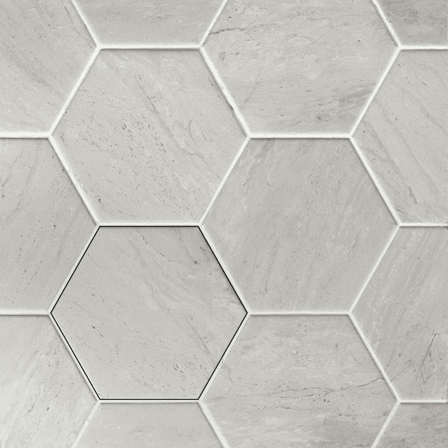 Durable Veyrona Hexagon Grey porcelain floor tiles