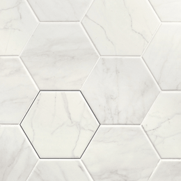 Stylish Veyrona Hexagon White geometric porcelain tiles