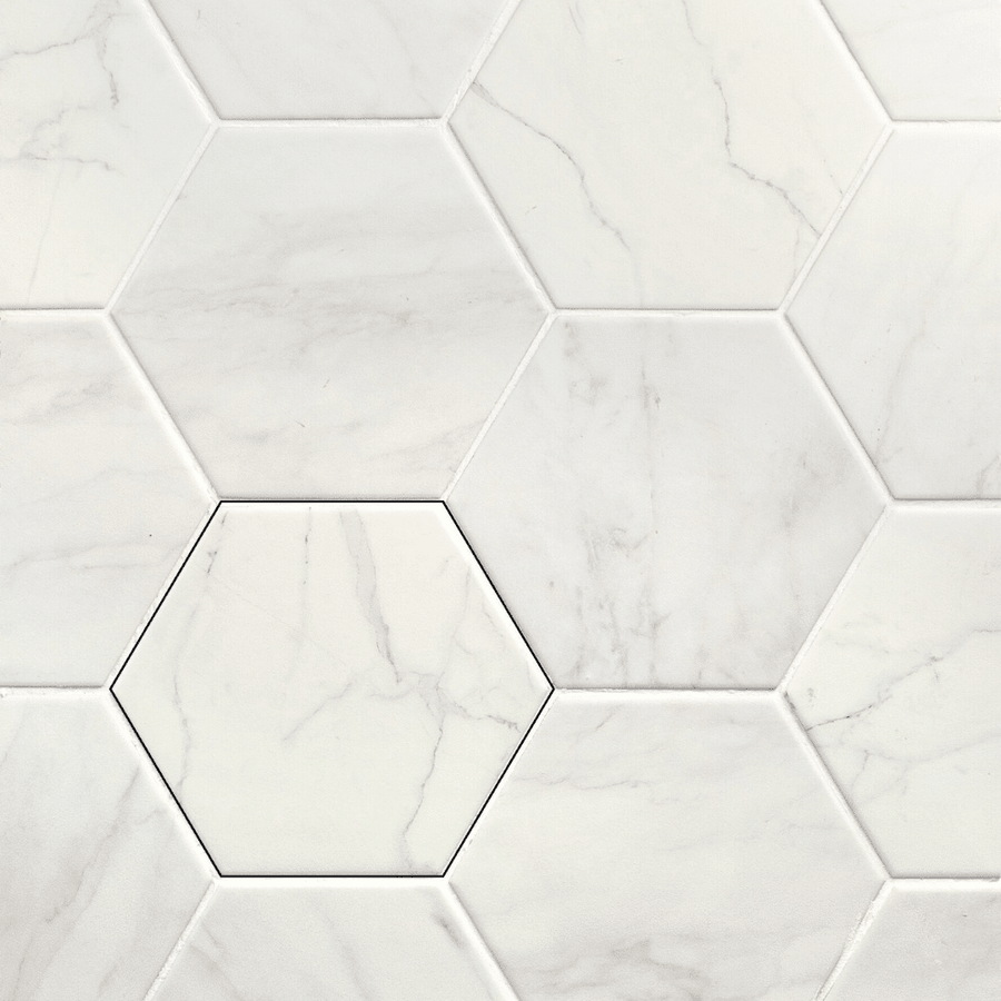 Elegant Veyrona Hexagon White porcelain decorative tiles
