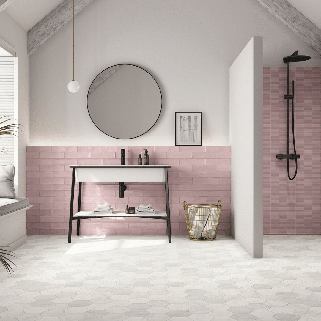 Veyrona Hexagon White matt porcelain wall tiles